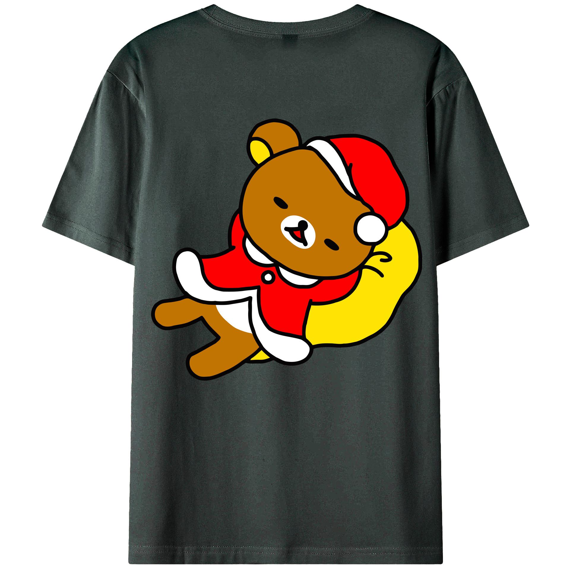 （画像用） リラックマ リラックマ キイロイトリ Rilakkuma Korilakkuma Kiiroitori 綿100％ メンズ半袖Tシャツ（バックプリント） 通気性